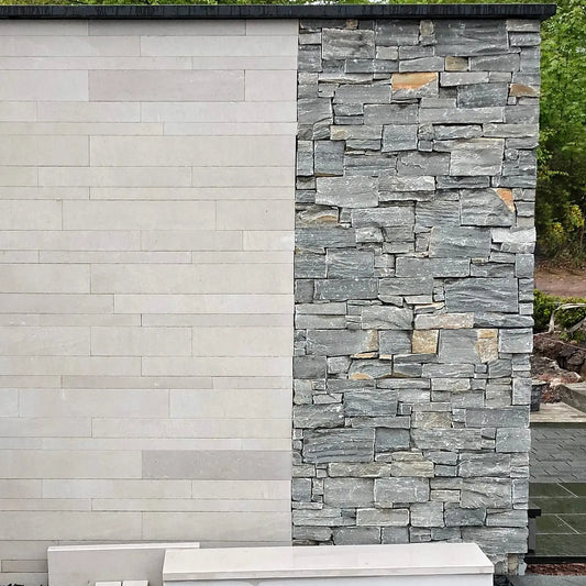 Parement QUARTZITE SLIVERT - Préassemblé + Angles - Minéral Pierre Naturelle