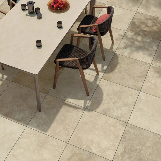 Grès cérame effet pierre TRAVERTIN RUSTIC - Minéral Pierre Naturelle