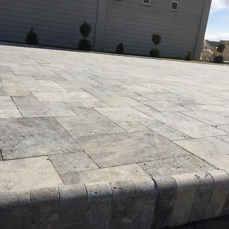 Dallage en TRAVERTIN SILVER - Minéral Pierre Naturelle