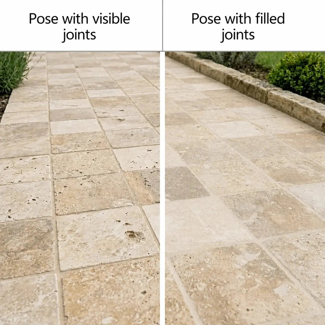 Pavé en TRAVERTIN RUSTIC MIX Minéral pierre naturelle