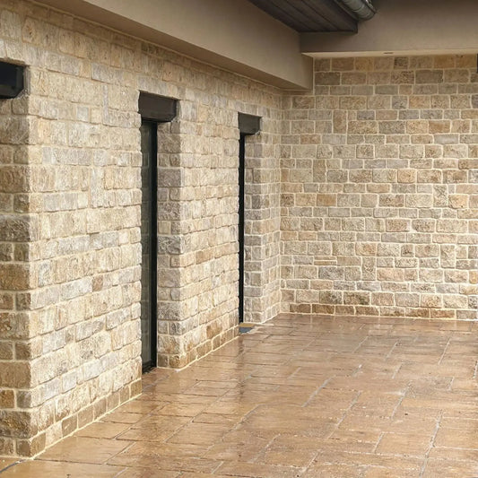 Parement ROMANE BEIGE + Angles - Minéral Pierre Naturelle