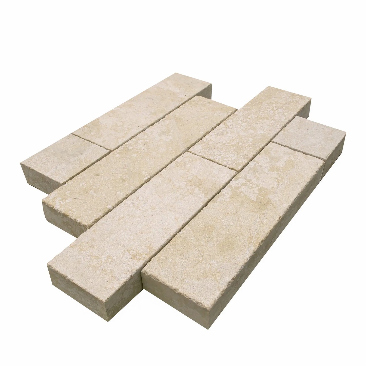 Pavé en pierre calcaire ALMENDRA grenaillé - Minéral Pierre Naturelle