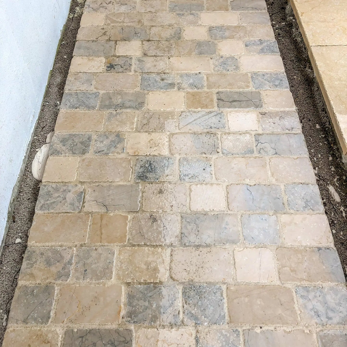 Pavé en pierre calcaire ALMENDRA MIX 3 formats - Minéral Pierre Naturelle