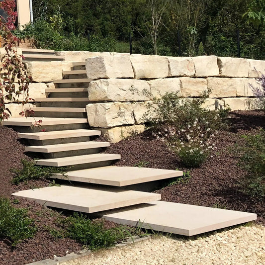 Marche suspendue en pierre calcaire SINAI PEARL - Minéral Pierre Naturelle