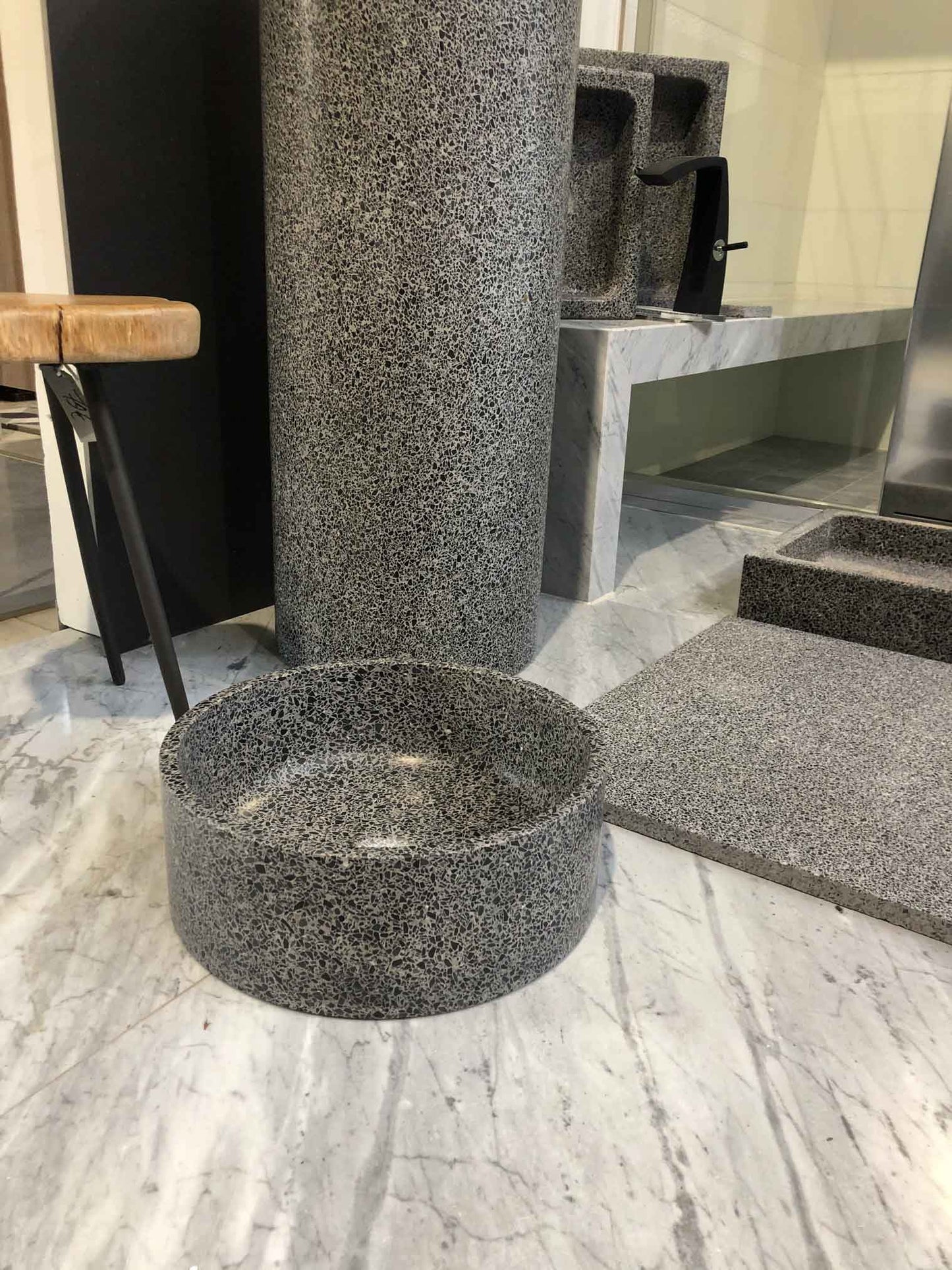 Terrazzo BLACK adouci - Minéral Pierre Naturelle