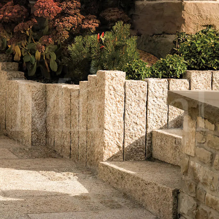 Palissade en granit JAUNE SAVANE - Minéral Pierre Naturelle