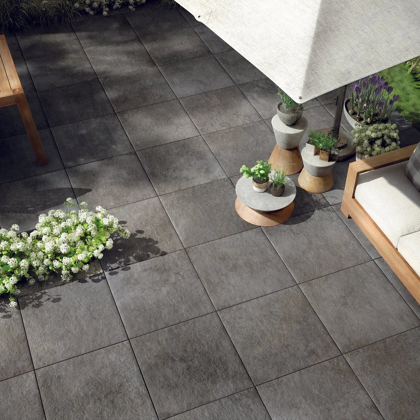 Grès cérame effet béton DARK - Minéral Pierre Naturelle