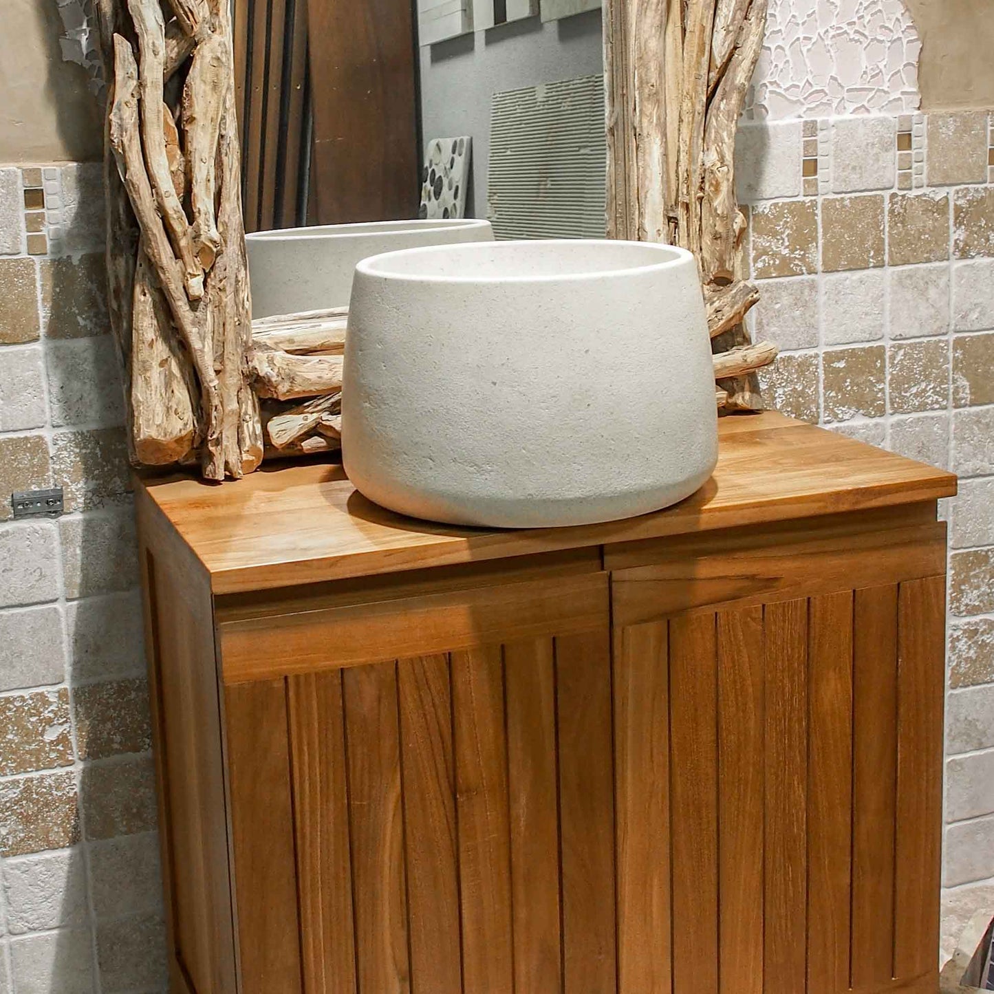 Calcaire BALKAN CREAM sablé brossé - Minéral Pierre Naturelle