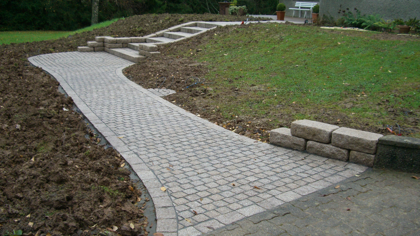 Pflaster Granit ROSA DORA gestockt