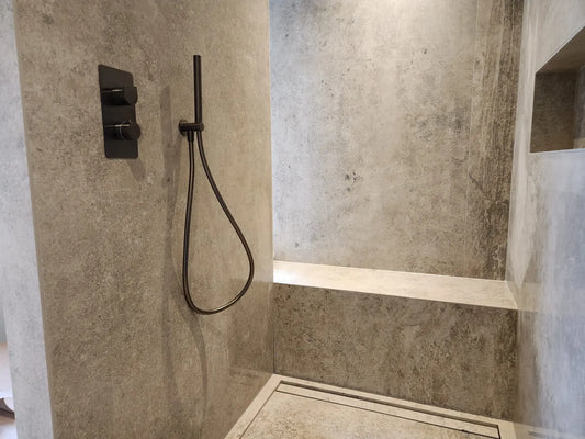 Grès cérame XXL effet pierre ROCHE ECRU Minéral pierre naturelle