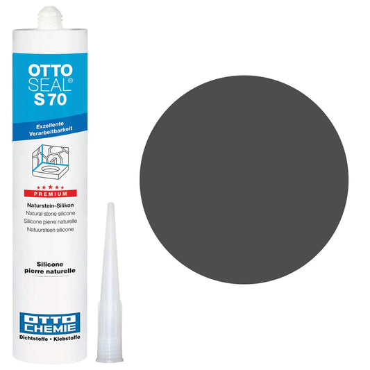 Silicone MAT ANTHRACITE pour pierre naturelle - OTTOSEAL S70 (310ml) - Minéral Pierre Naturelle