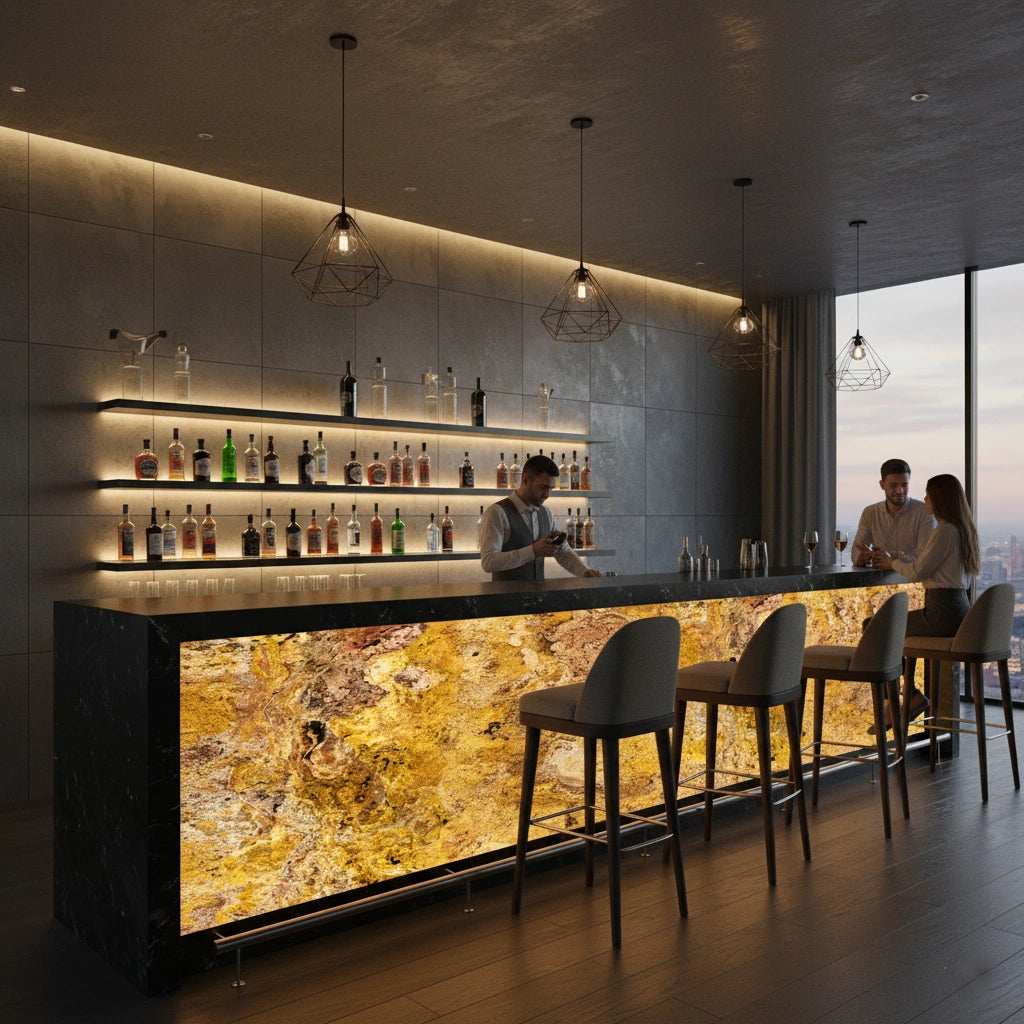 Feuille de pierre naturelle INDIAN AUTUMN translucide Minéral pierre naturelle