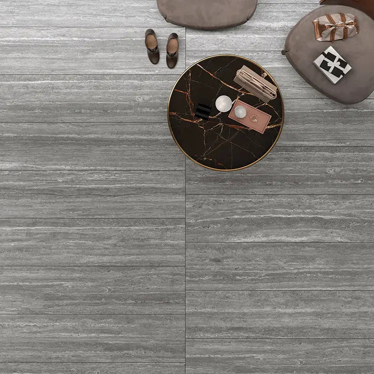 Grès cérame effet TRAVERTIN DARK - Minéral Pierre Naturelle