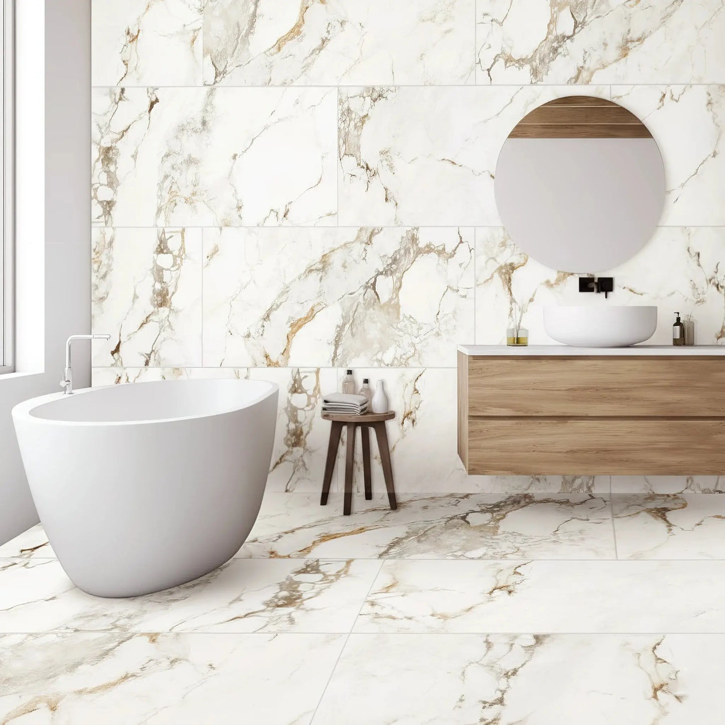 Carrelage effet marbre HOLLAND ICE - 80 x 80 cm