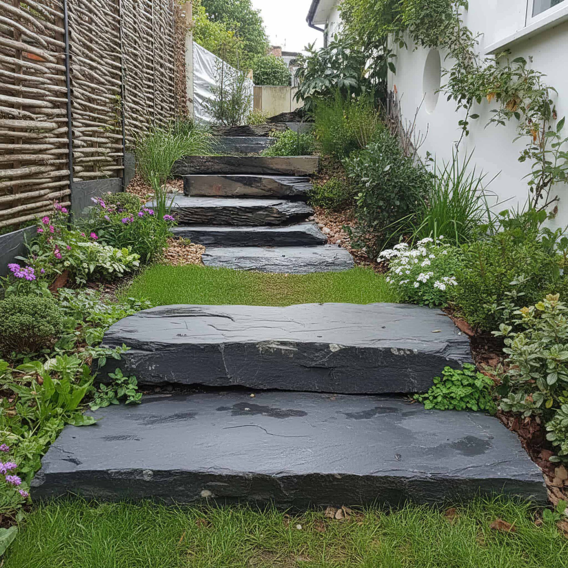 Marche naturelle en ARDOISE NOIRE DES ARDENNES Minéral pierre naturelle