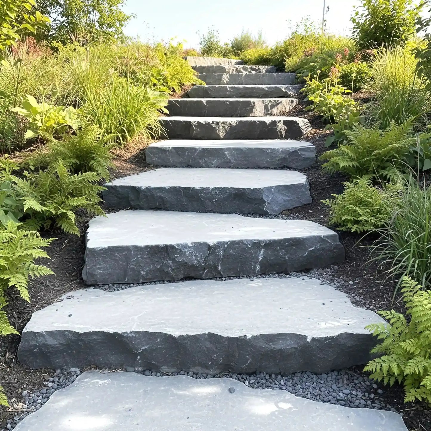 Marche naturelle en PIERRE BLEUE DU HAINAUT Minéral pierre naturelle
