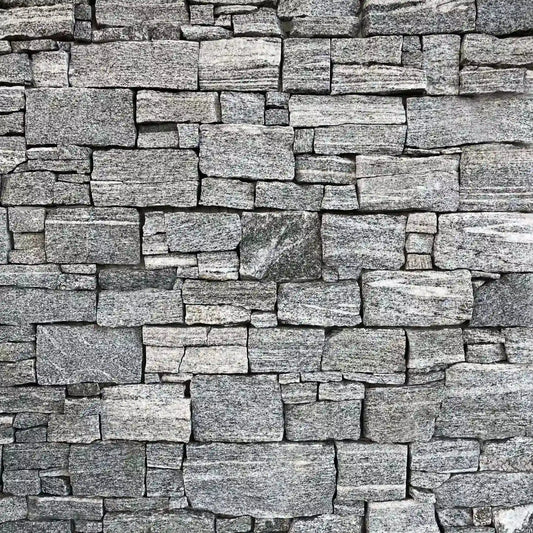 Parement en granit MOUNTAIN GREY - Préassemblé + Angles Minéral pierre naturelle