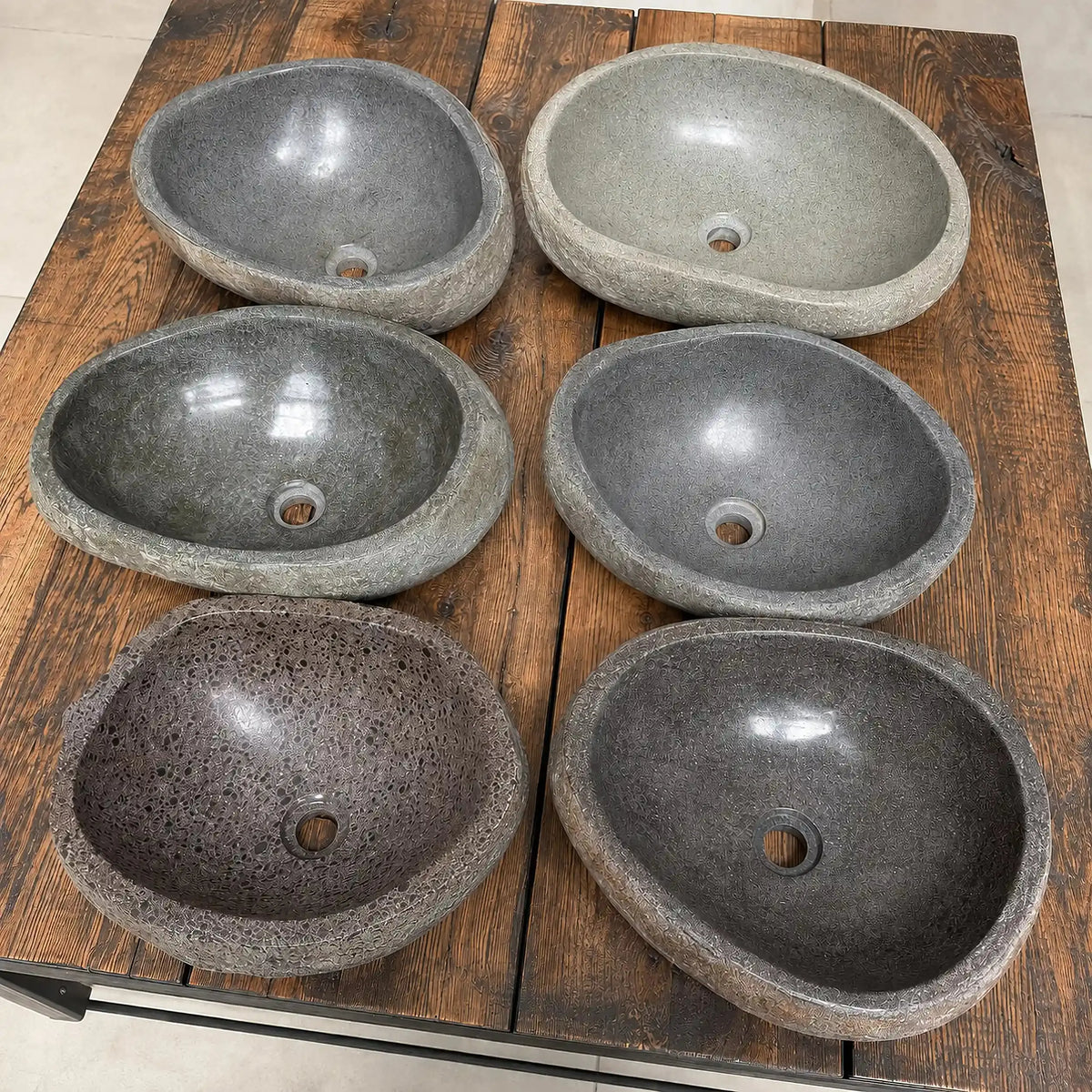 Vasque en GALET DE RIVIÈRE - modèle moyen Minéral pierre naturelle