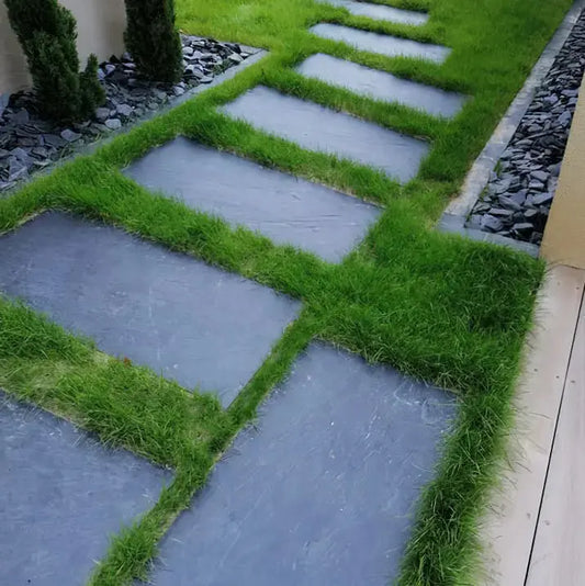 Pas japonais en ARDOISE DE GALICE - bords sciés , aspect jardin