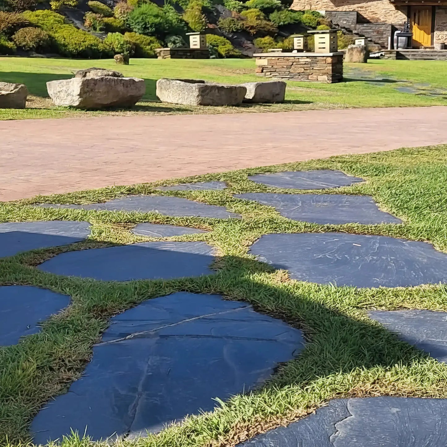 Pas japonais irrégulier en ARDOISE