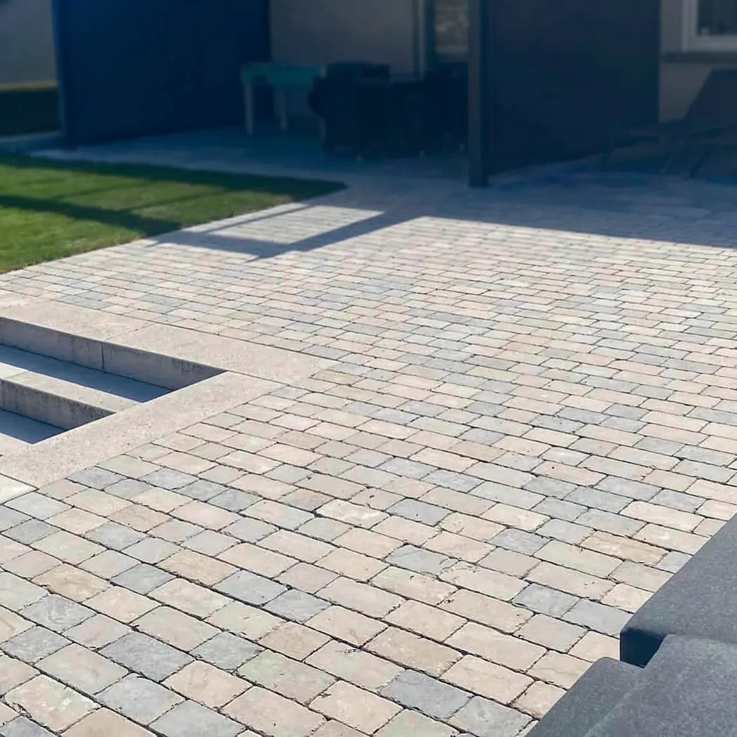 Pavé en pierre calcaire ALMENDRA MIX scié - Minéral Pierre Naturelle