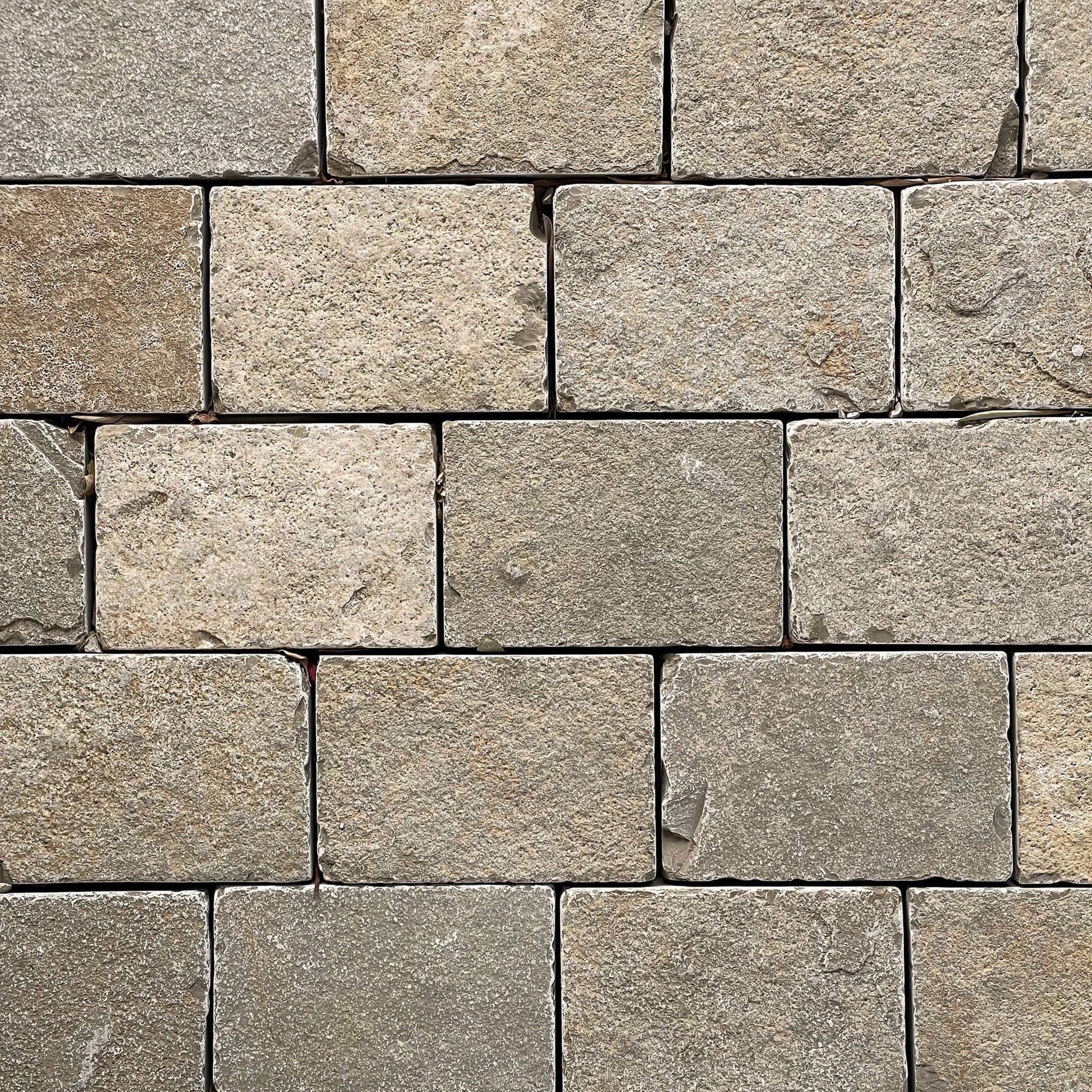 Pavé en pierre calcaire LIMA BEIGE - Minéral Pierre Naturelle