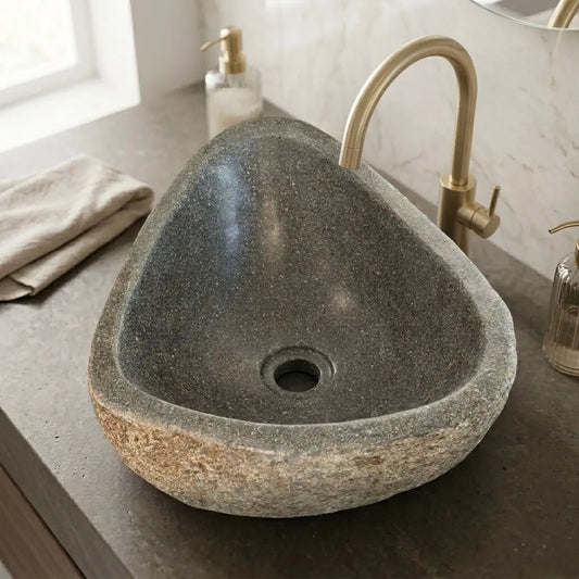 Waschbecken GALET RIVIÈRE – kleines Modell – Minéral Naturstein