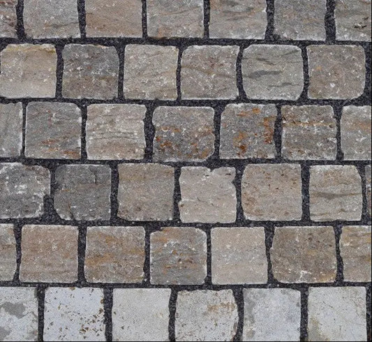Pavé en pierre calcaire KIRCHHEIMER Vieilli - Minéral Pierre Naturelle