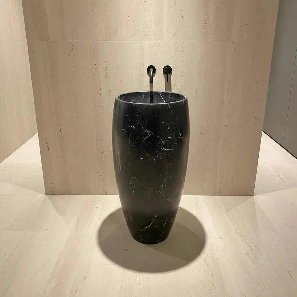 Standwaschbecken aus schwarzem Marmor NOIR MARQUINA – Minéral Naturstein