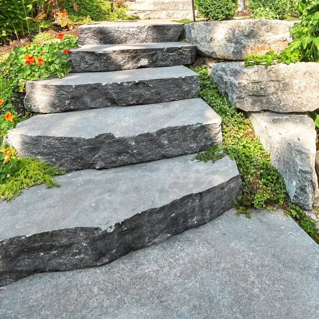 Marche naturelle en PIERRE BLEUE DU HAINAUT Minéral pierre naturelle