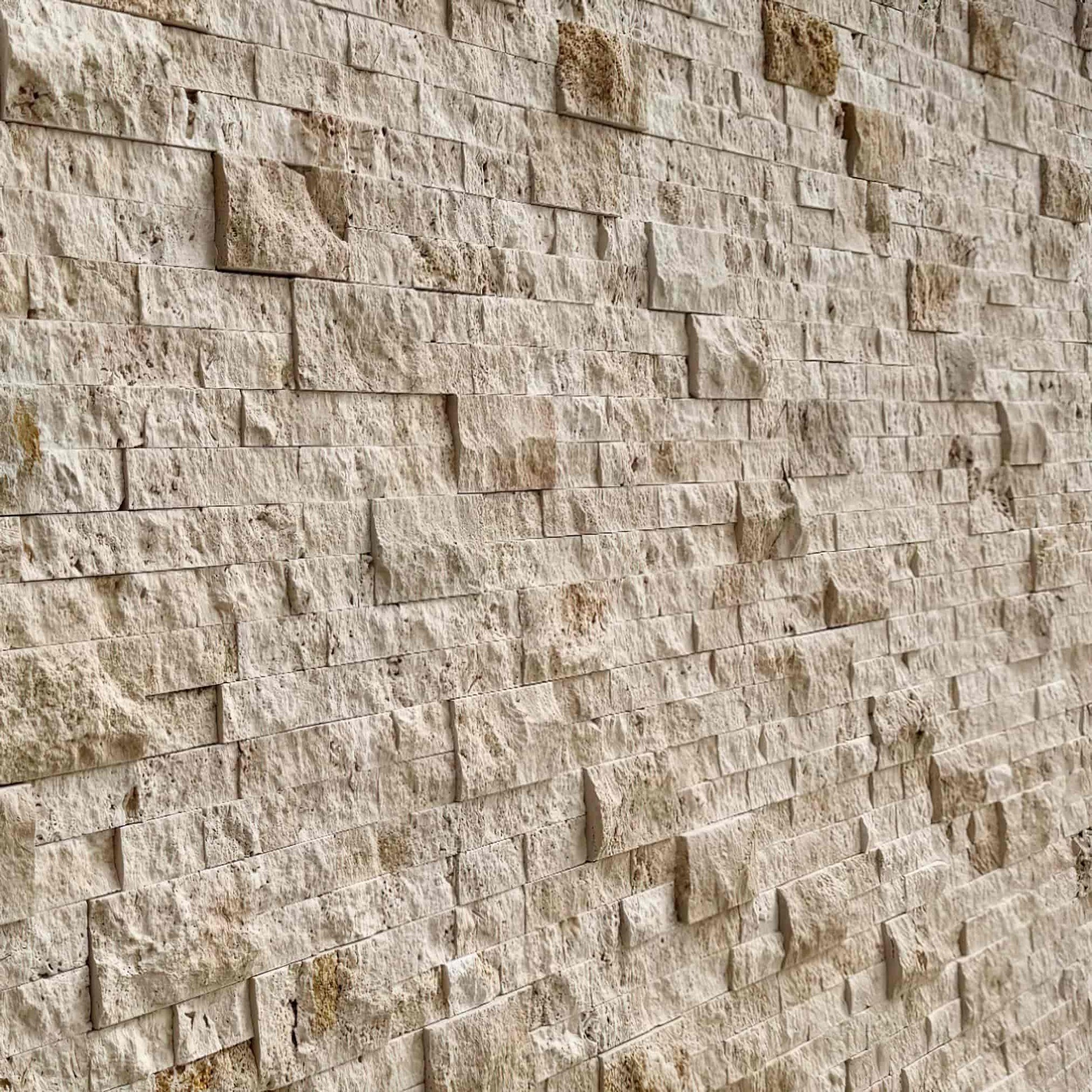 Parement TRAVERTIN LIGHT - Préassemblé - Minéral Pierre Naturelle