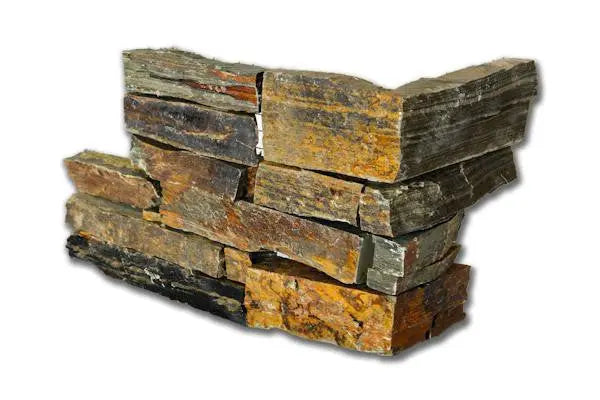 Parement SCHISTE FERRUGEM - Préassemblé + Angles - Minéral Pierre Naturelle