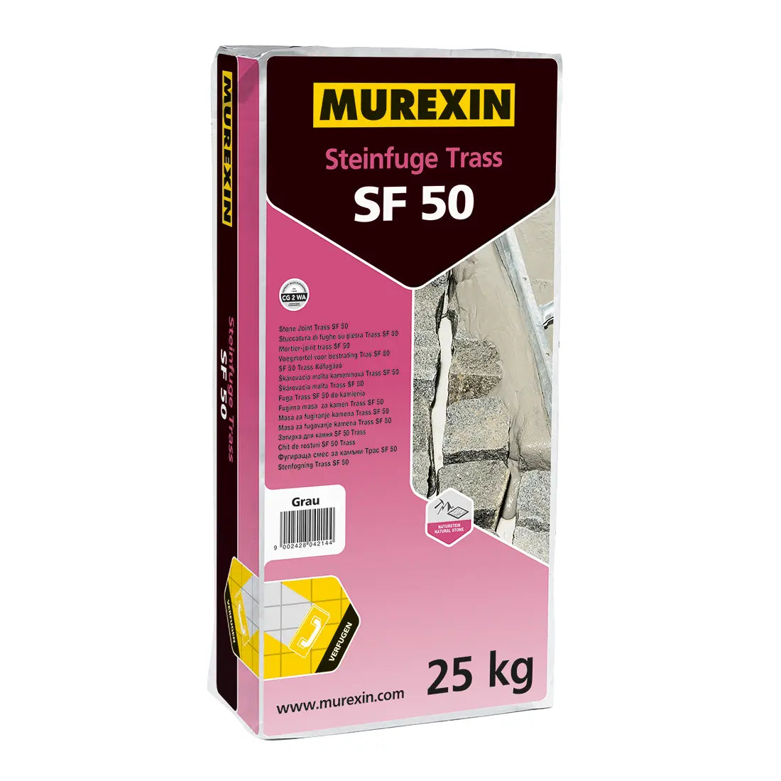 Mortier joint pour Pavé et opus incertum - MUREXIN SF 50 (25 kg) - Minéral Pierre Naturelle