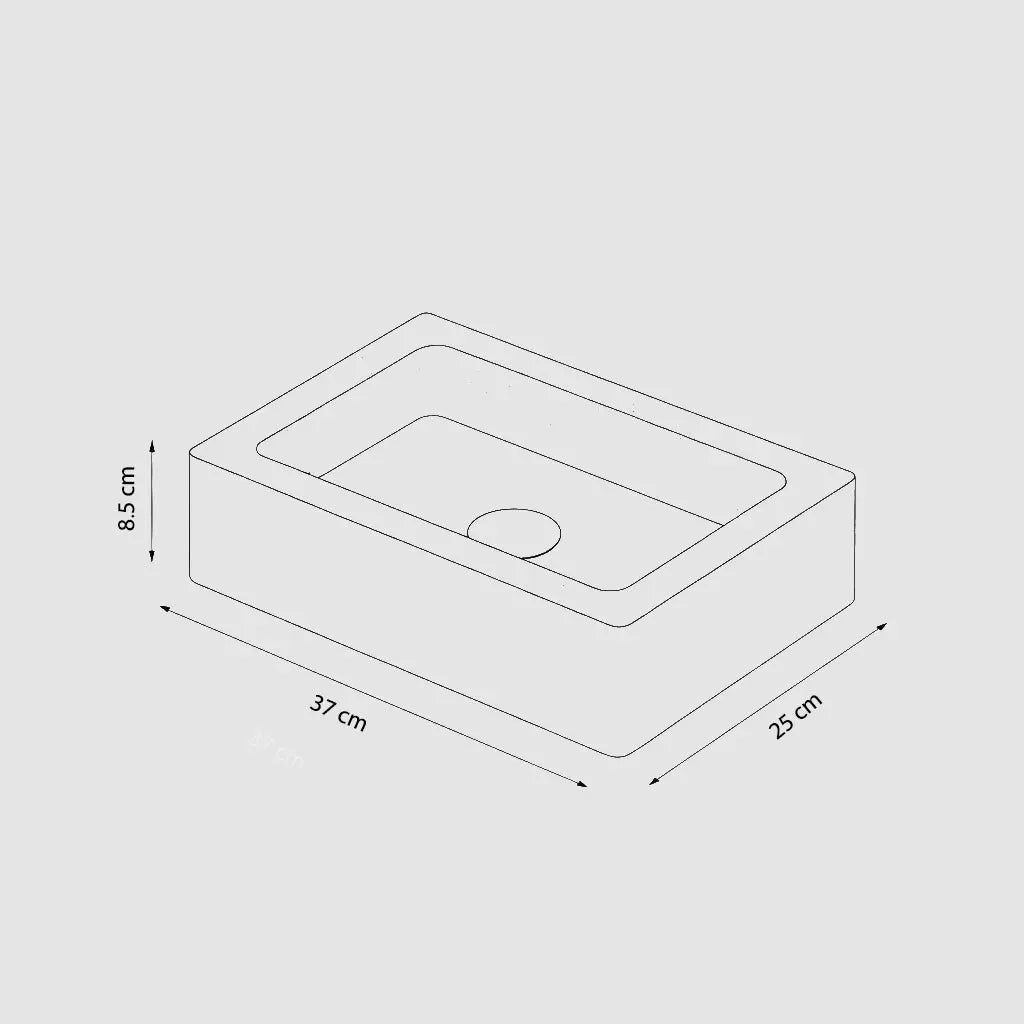 Rundes Waschbecken aus BEIGEM MARMOR