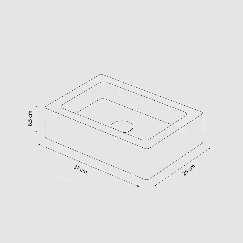 Vasque rectangulaire en marbre GRAND ANTIQUE D'AUBERT