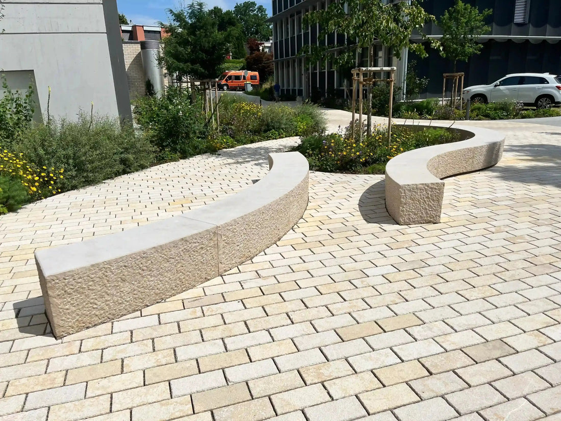 Pavés ALMENDRA grenaillé : Réalisations sur mesure Minéral Pierre Naturelle