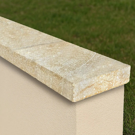 Couvre mur en pierre calcaire ALMENDRA - Épaisseur 8 cm - Minéral Pierre Naturelle