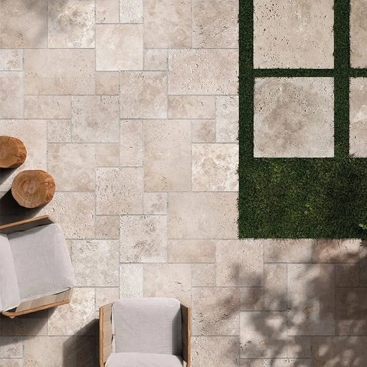 Dallage extérieur en TRAVERTIN CLASSIC - Minéral Pierre Naturelle