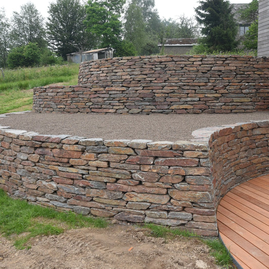 Moellon pour mur sec en SCHISTE COLORE DES ARDENNES - Minéral Pierre Naturelle