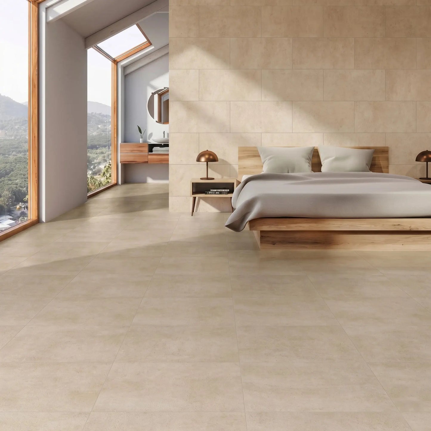 Carrelage effet béton AURA DUNE - 60 x 60 cm Minéral pierre naturelle