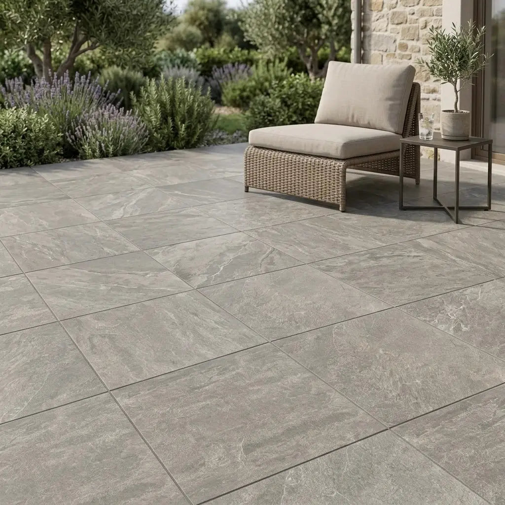 Carrelage extérieur effet pierre AVIO - 60 x 60 x 2 cm Minéral pierre naturelle