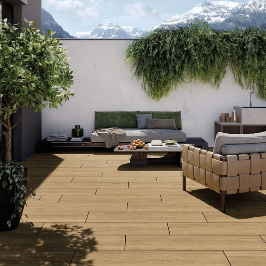 Outdoor-Fliese in Holzoptik PINO – 120 x 30 x 2 cm – Minéral Naturstein