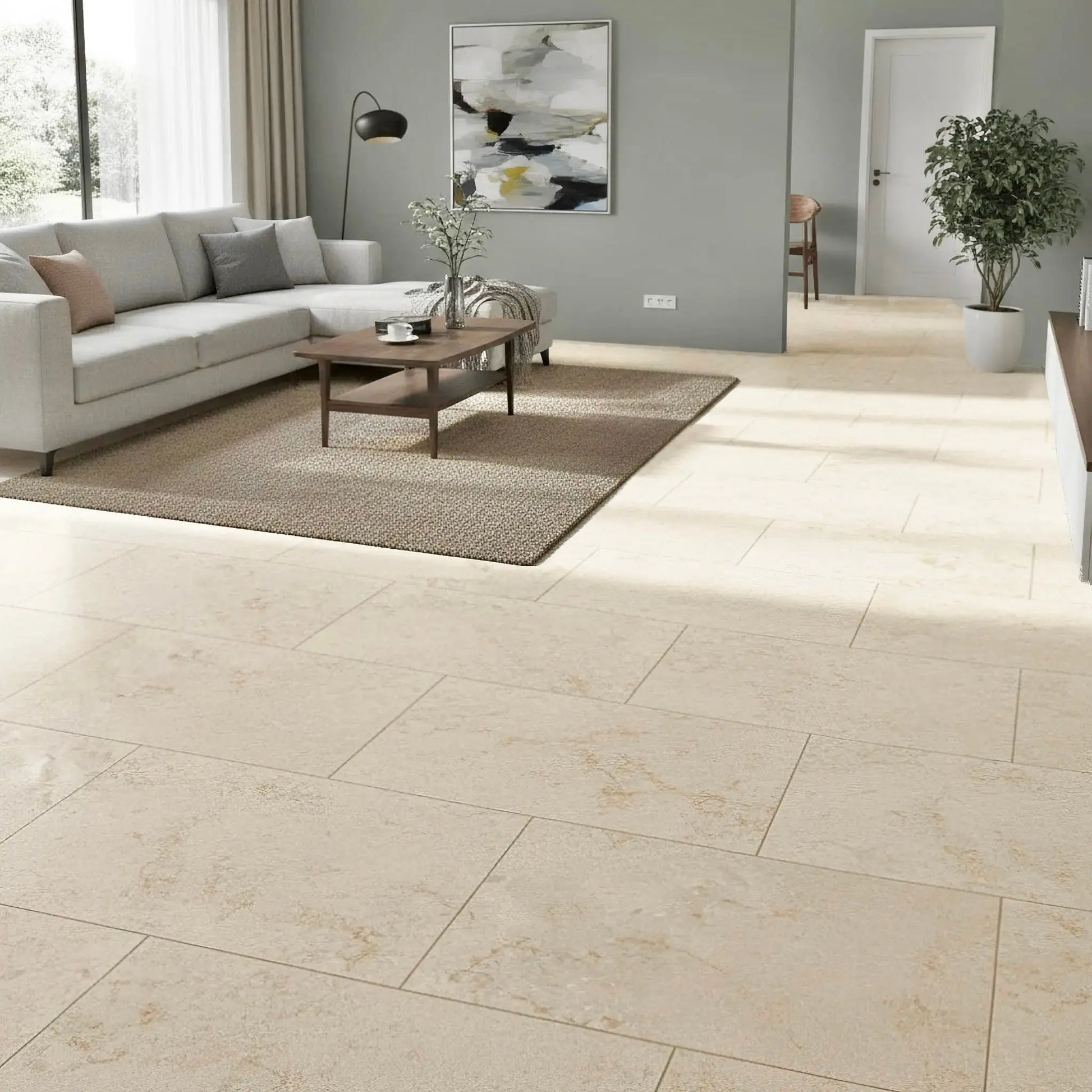 Dallage en calcaire BEIGE ROYAL - Minéral Pierre Naturelle