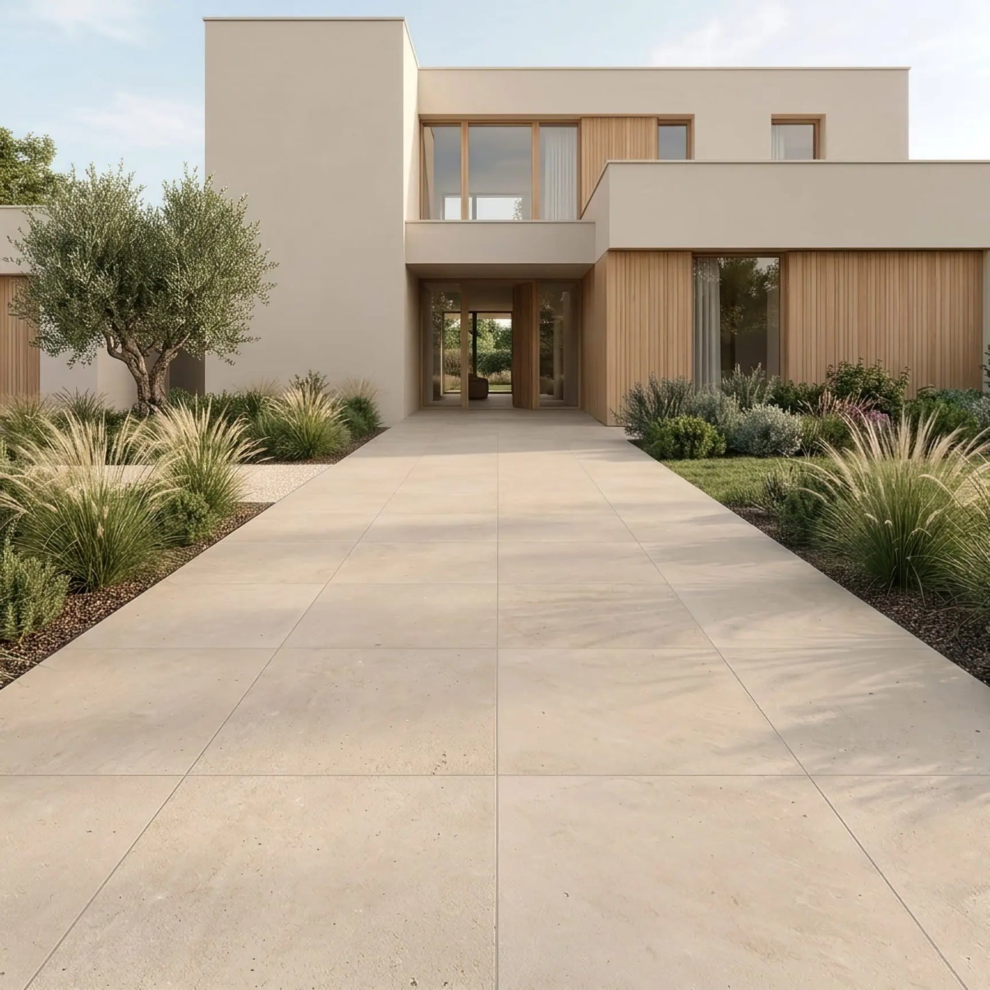 Carrelage extérieur effet béton GOLD CATALAN - 2 cm Minéral pierre naturelle