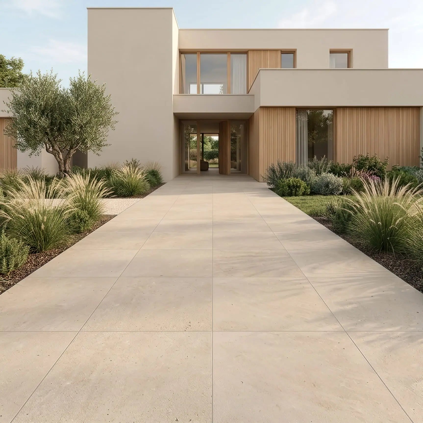 Carrelage extérieur effet béton GOLD CATALAN - 2 cm Minéral pierre naturelle
