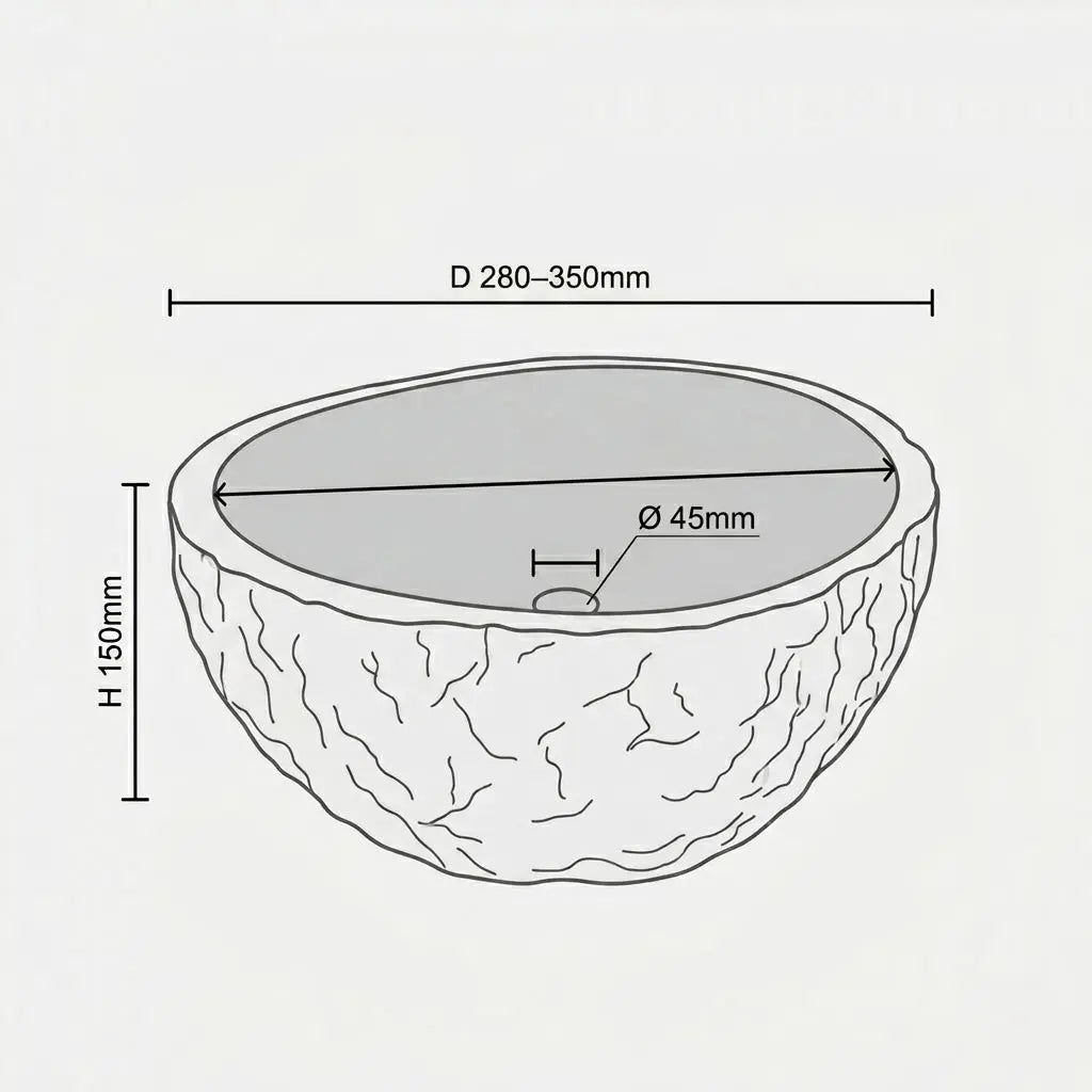 Waschbecken GALET RIVIÈRE – kleines Modell – Minéral Naturstein