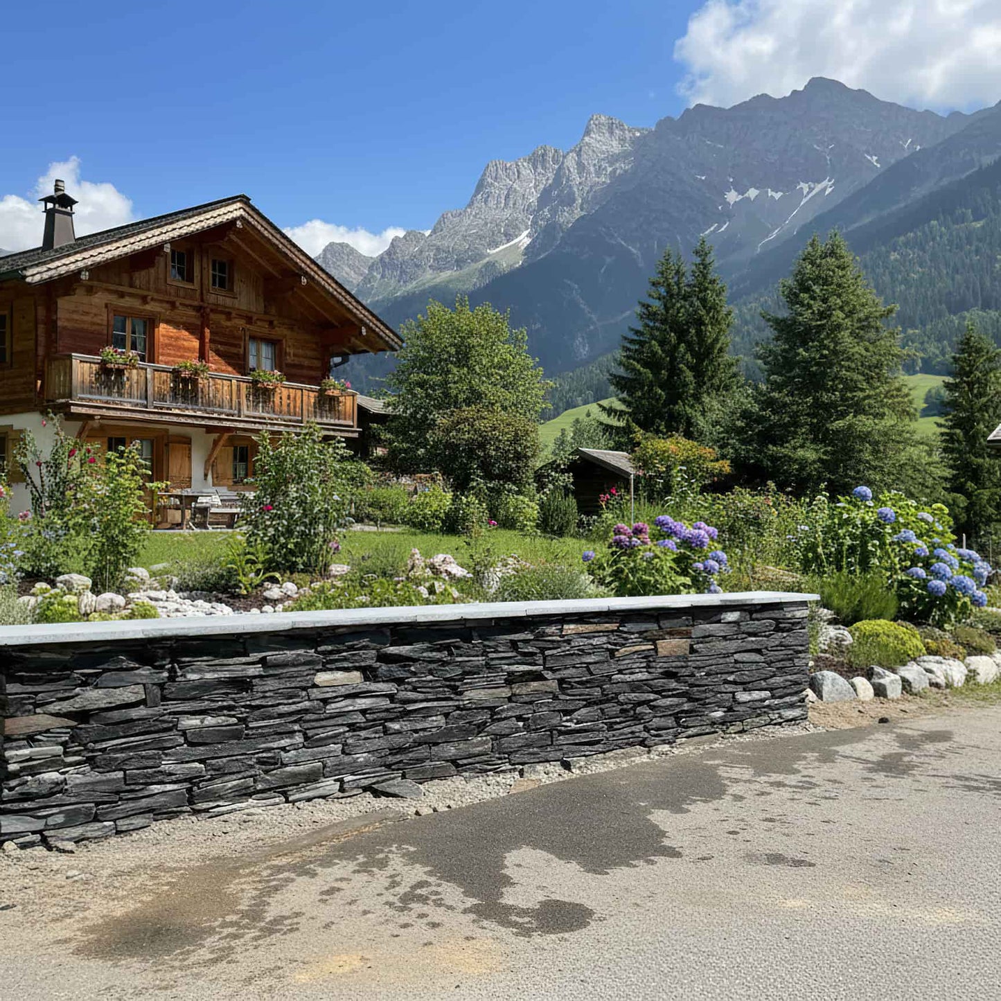Moellon pour mur sec en SCHISTE BLACK SLATE AZUL Minéral pierre naturelle