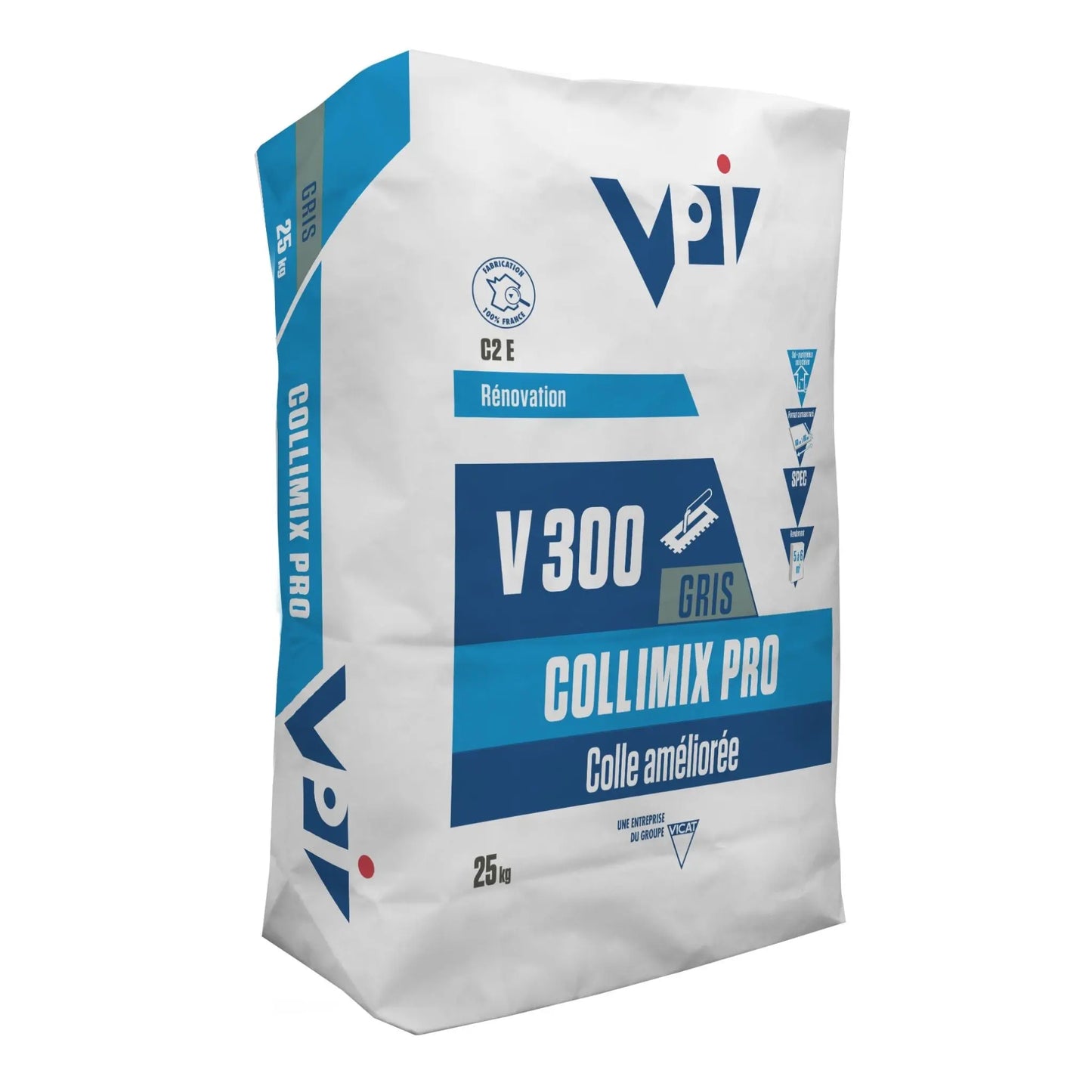 Mortier colle gris - COLLIMIX PRO V300 Minéral pierre naturelle