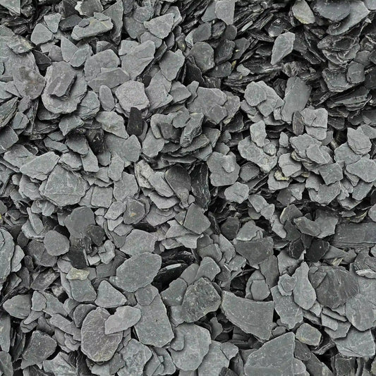 Mulch aus schwarzem Schiefer – Minéral Naturstein