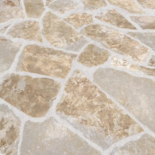Pierre de parement calcaire beige ROCKFACE pour mur extérieur/intérieur